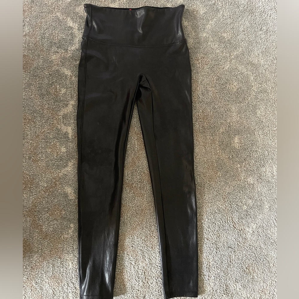 Spanx Black Faux Leather Leggings